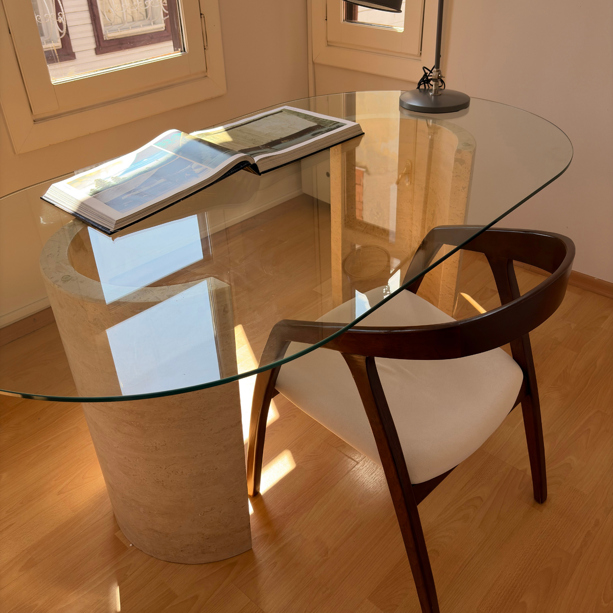 Travertine C Table