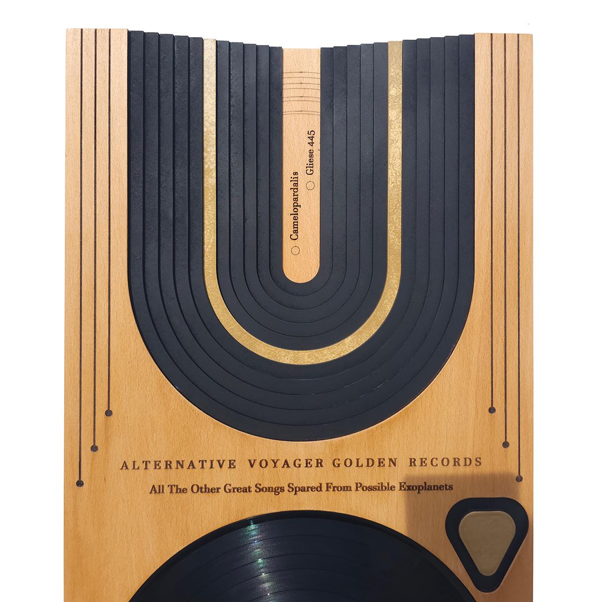 Alternative Band – Voyager Altın Plak Temalı Ahşap Tablo