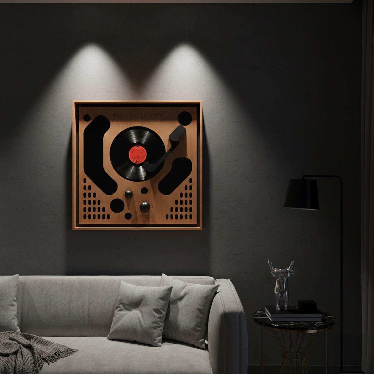 Celestial – Vinil Plak Detaylı Ahşap Duvar Dekoru