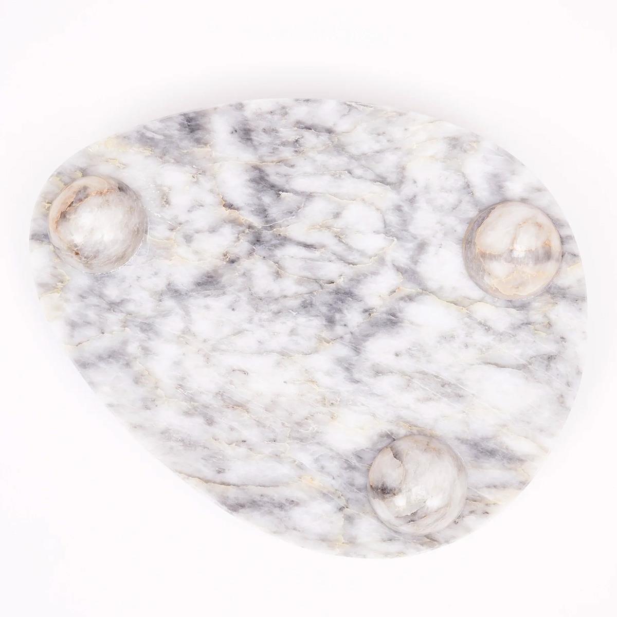 Oppal Arizona Slab Marble Serving Platter