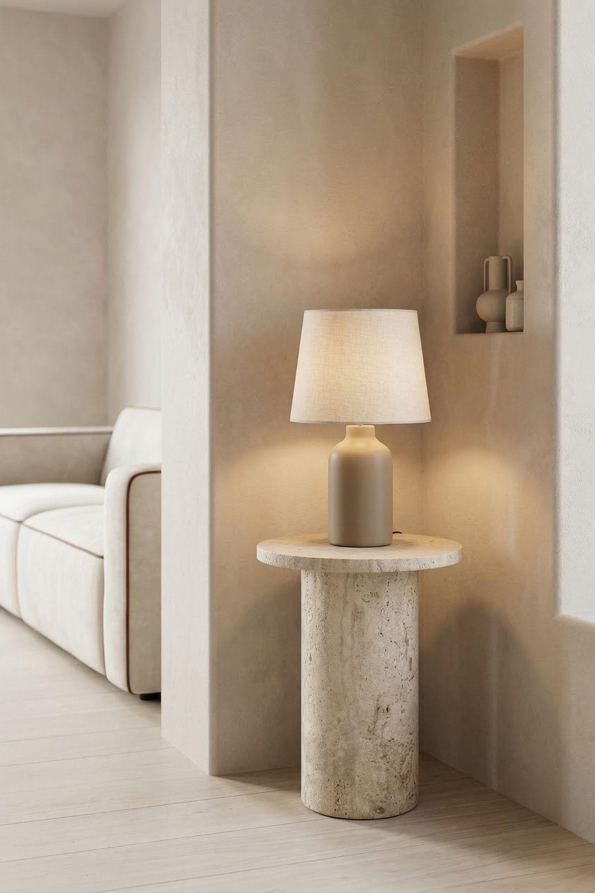 Pinot Travertine Small Size Side Table