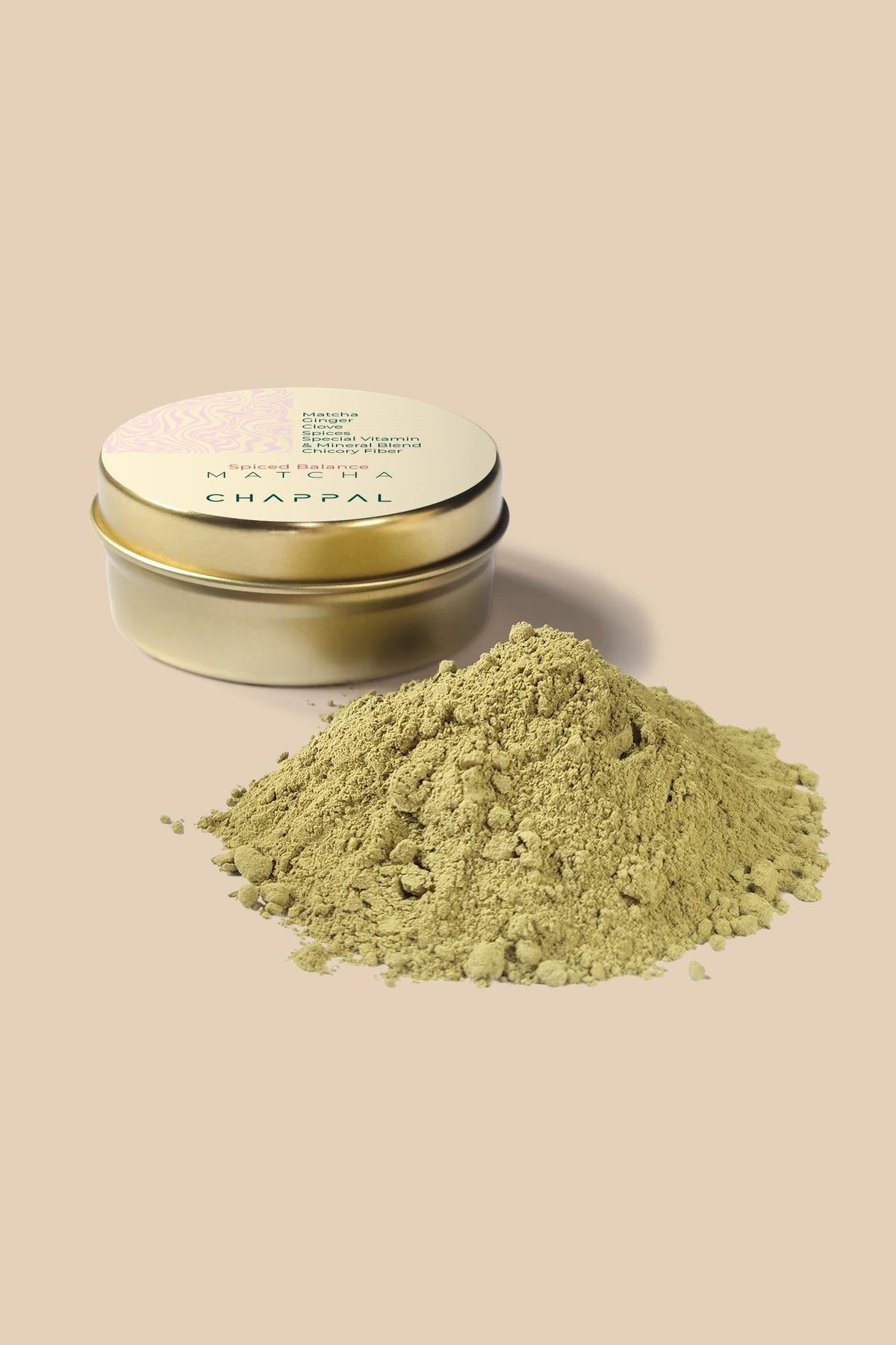 Spiced Balance Matcha ambalajı için ışık ve nemden korunan saklama düzeni