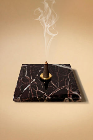 Golden Cherry Square Cone Incense Holder