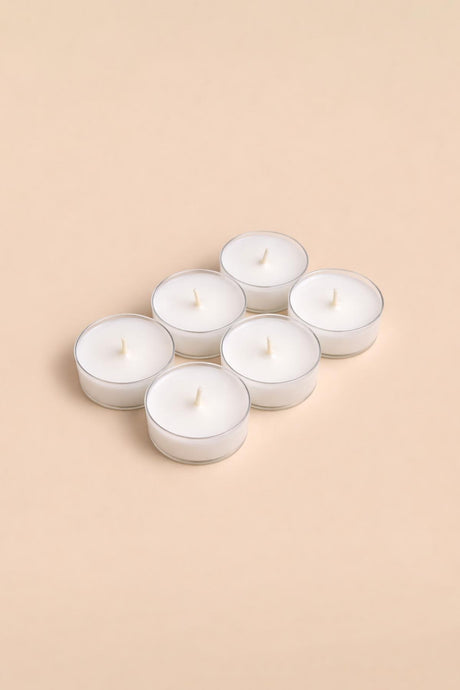 Tealight Mum Beyaz Şeffaf 6 Adet - Chappal
