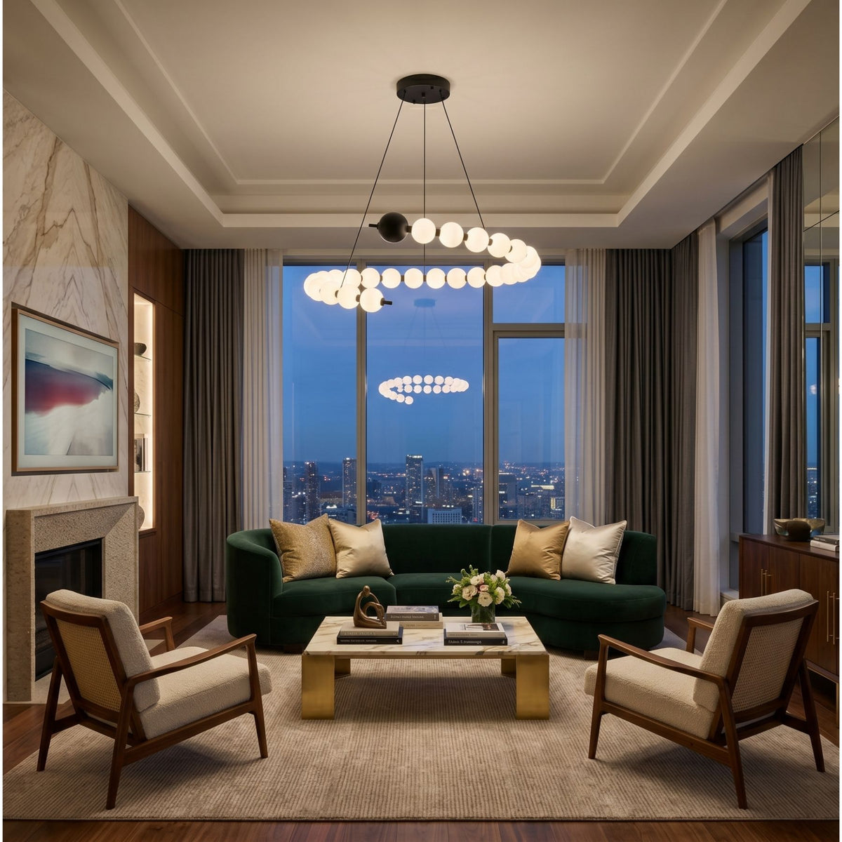 Pearl Grain Sarkıt Led Avize 100 Cm - 2