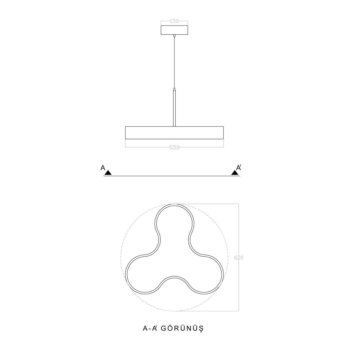 Clover Led Avize 60 Cm - 7