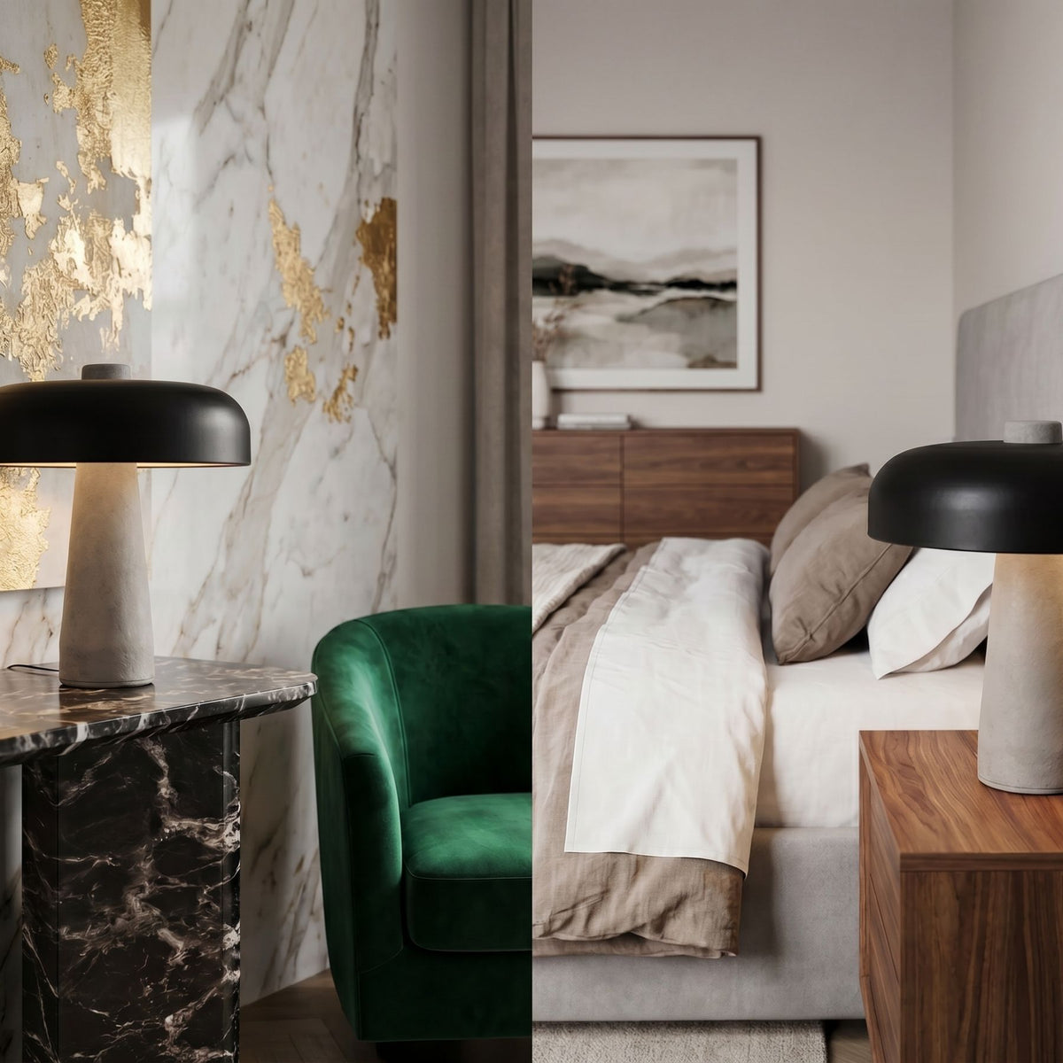 Strata Beton Efektli Paslanmaz Gövde Masa Lamba 30 Cm - 4