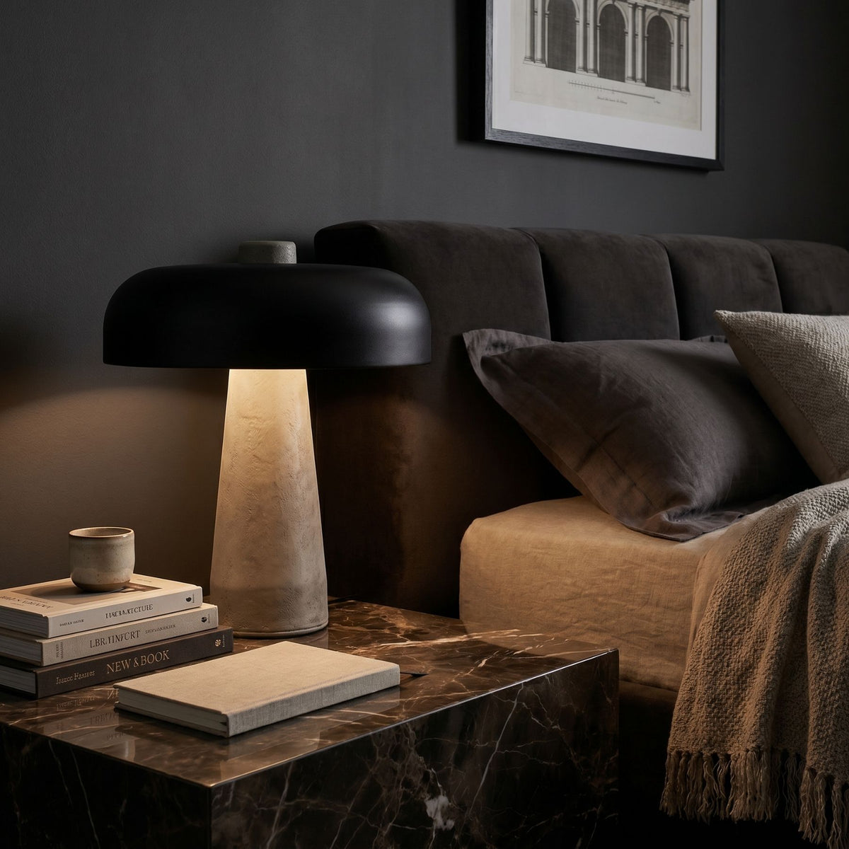 Strata Beton Efektli Paslanmaz Gövde Masa Lamba 30 Cm - 3