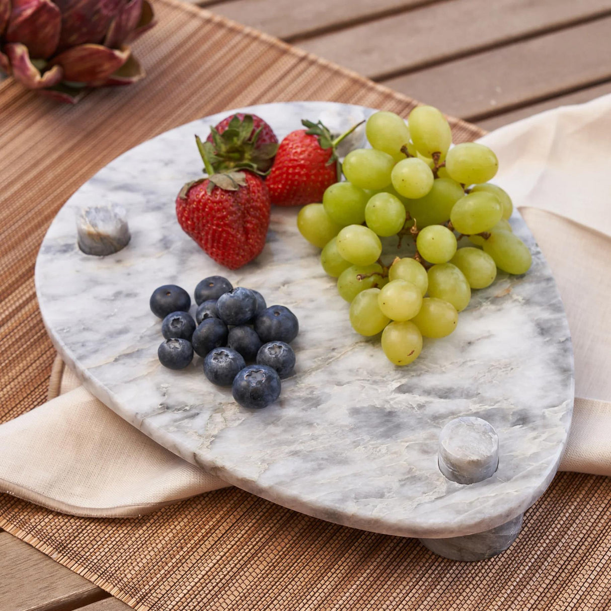 Aura Arizona Slab Marble Serving Platter