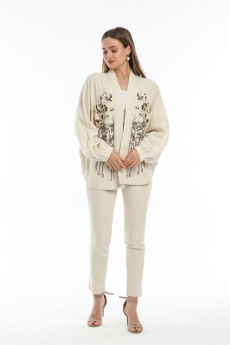 Çiçek İşlemeli Kimono - Chappal