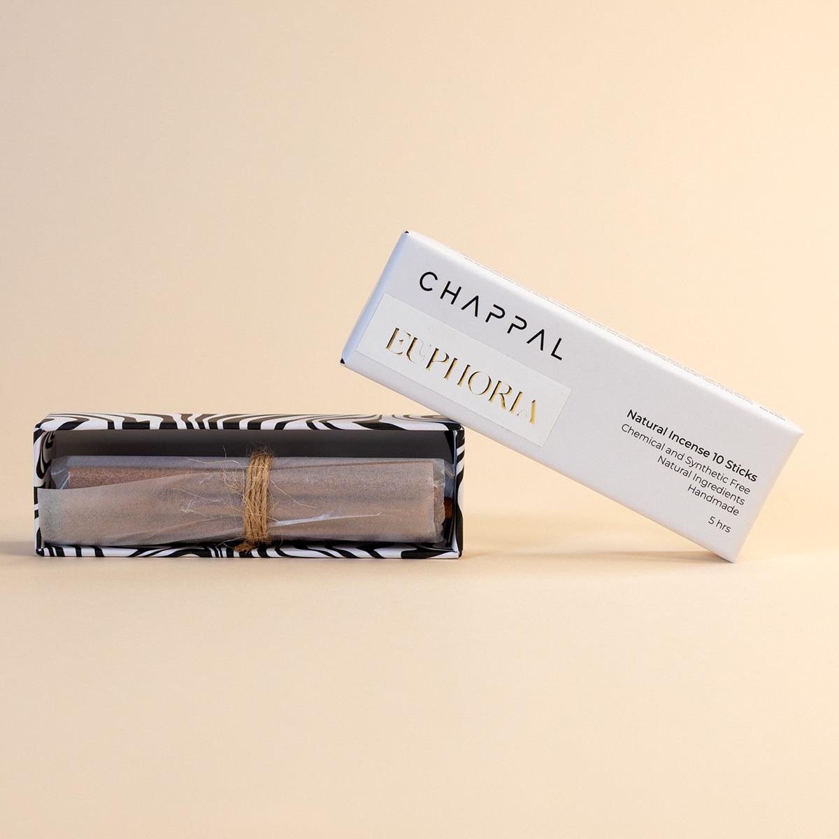 Euphoria Stick Tütsü kutu içeriği - 10 adet çubuk tütsü - Chappal
