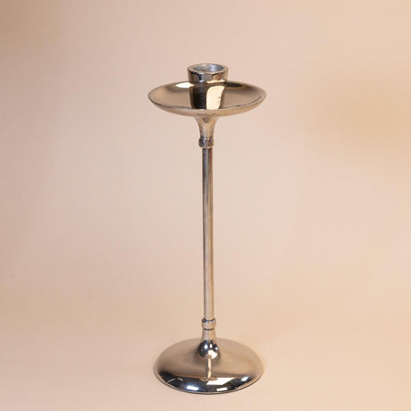 Metal Şamdan Gümüş Rengi 24 cm - Chappal
