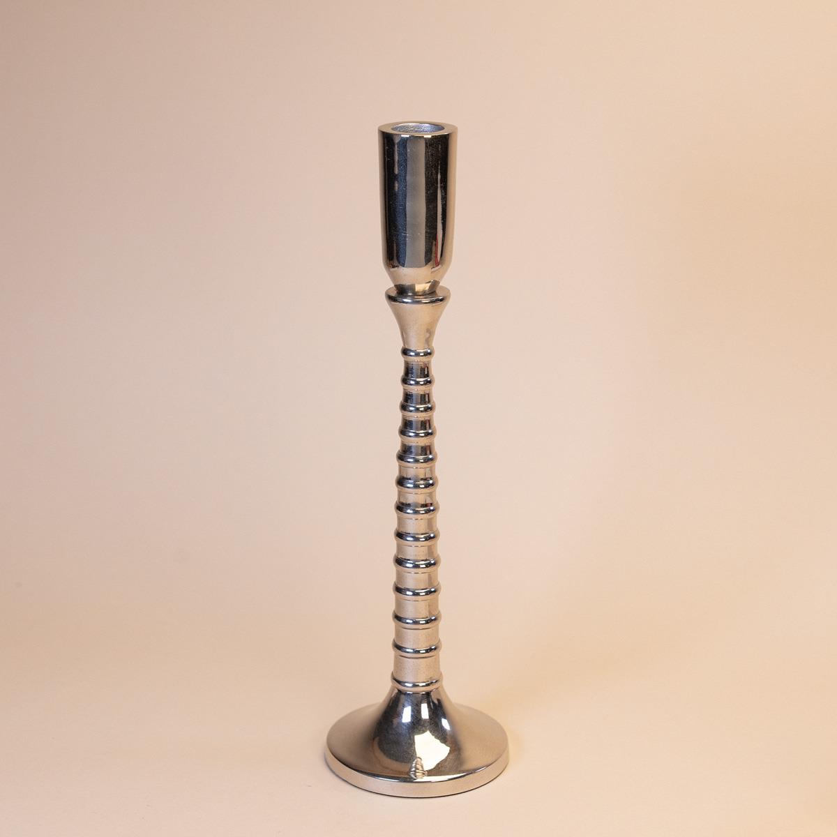 Metal Şamdan Gümüş Rengi 28 cm - Chappal