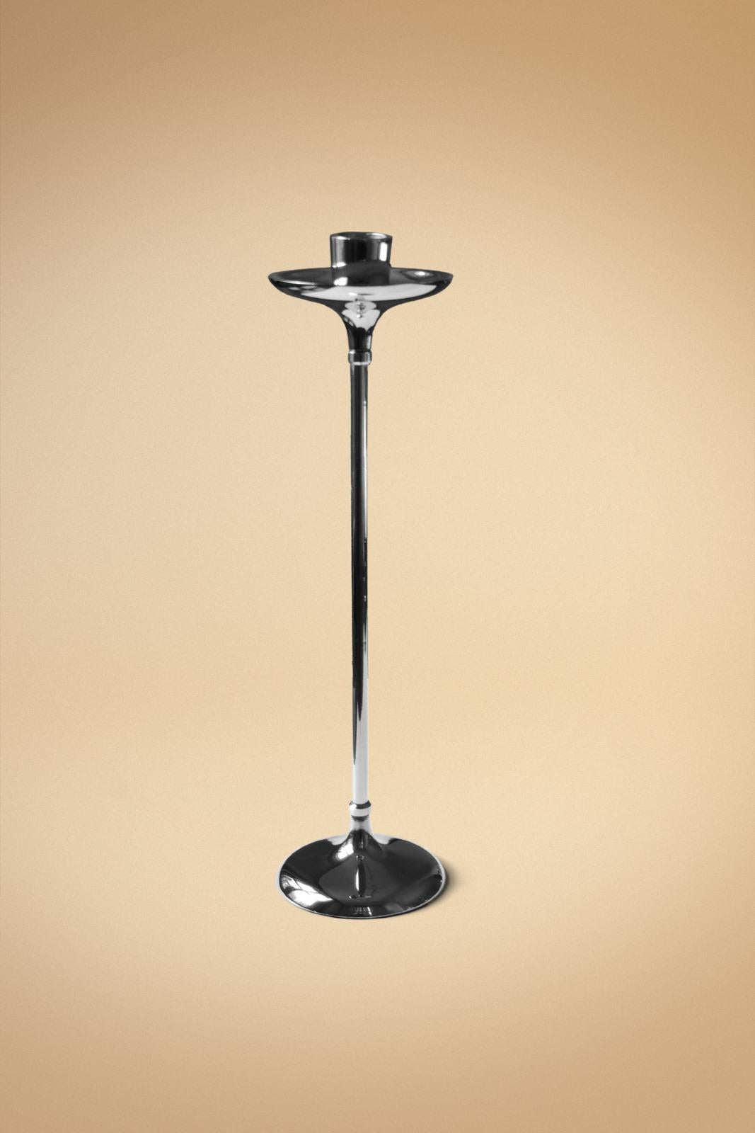 Metal Şamdan Gümüş Rengi 32 cm - Chappal