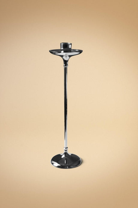 Metal Şamdan Gümüş Rengi 32 cm - Chappal