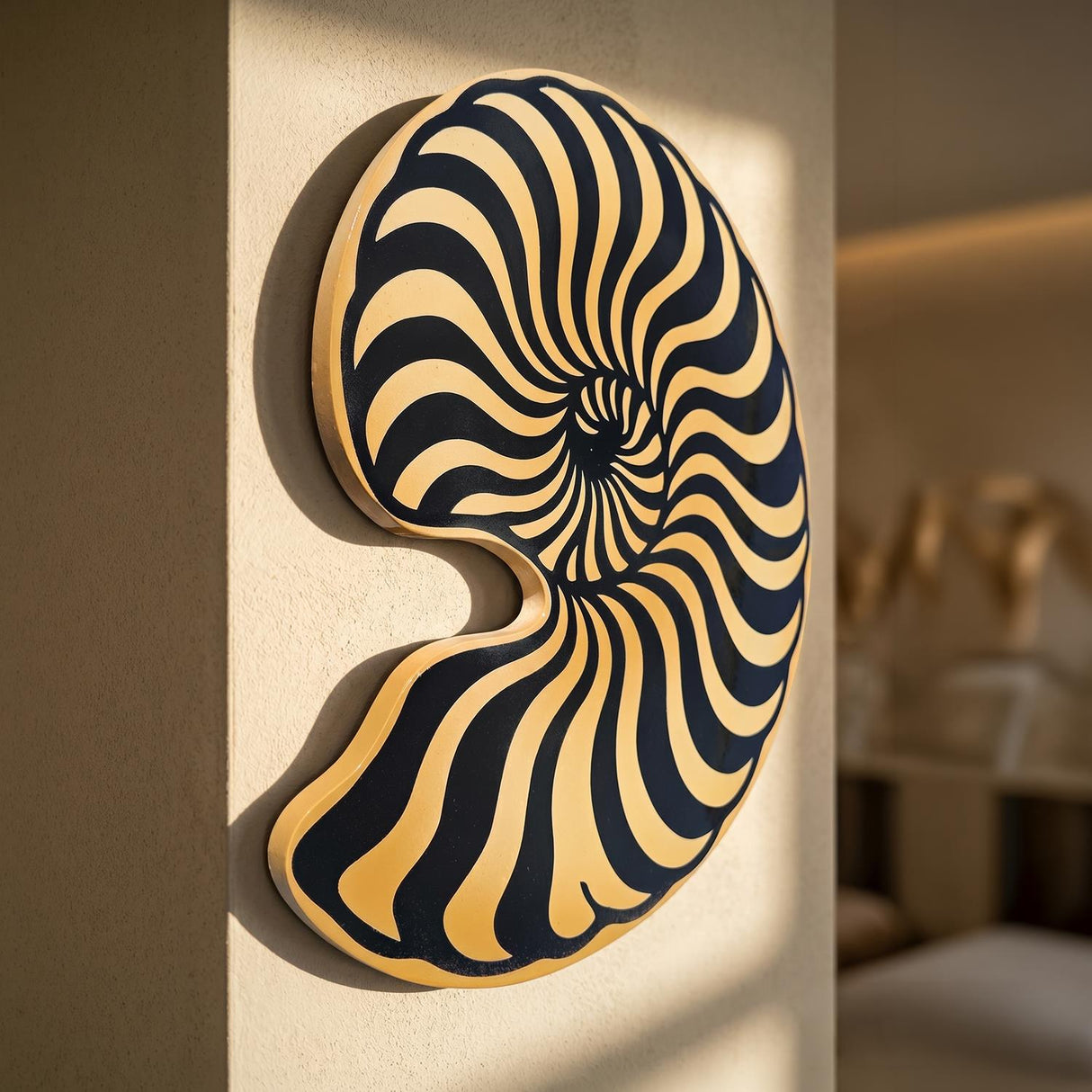 Nautilus – Spiral Formlu Ahşap Tablo